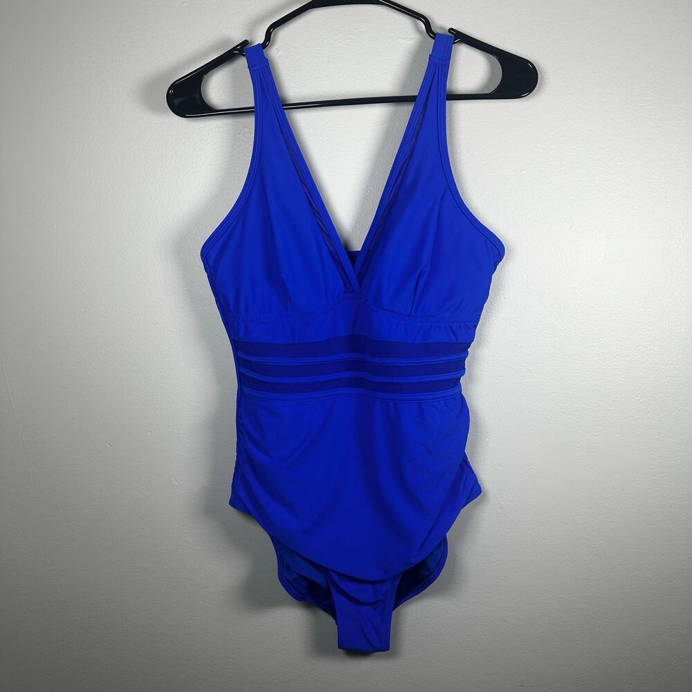 B (Amazon Brand) One-pc Swimsuit Sheer Stripes WORN ONCE